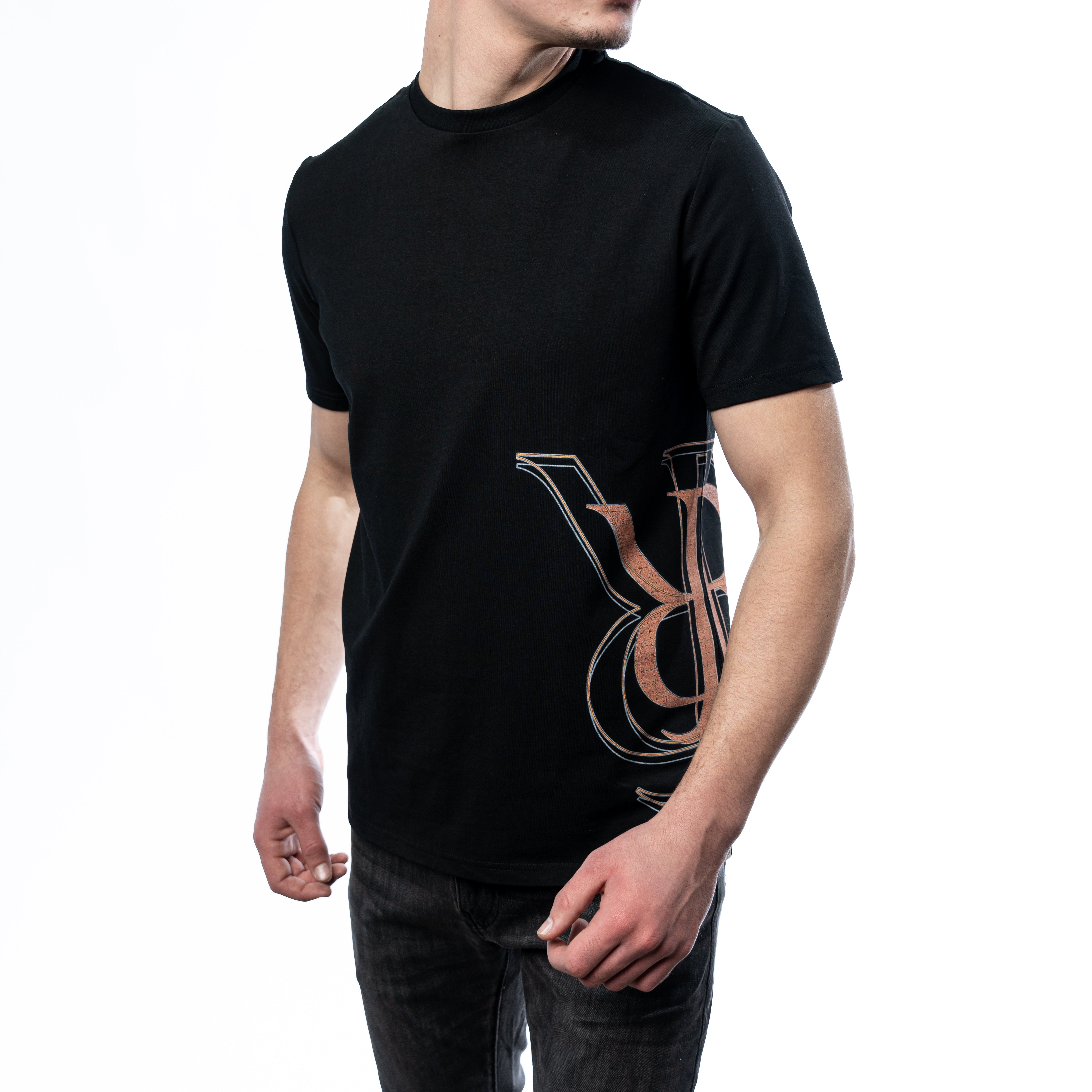 "RJR Water Mark" Dark Black T-Shirt